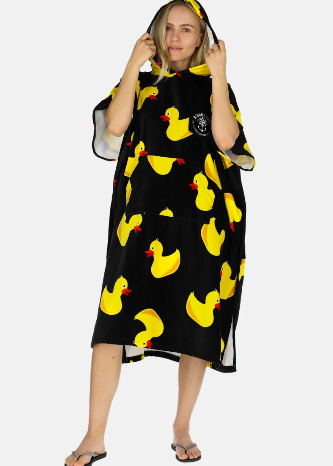 Outlet Blount & Pool Tropical Beach Poncho Black Yellow Duck