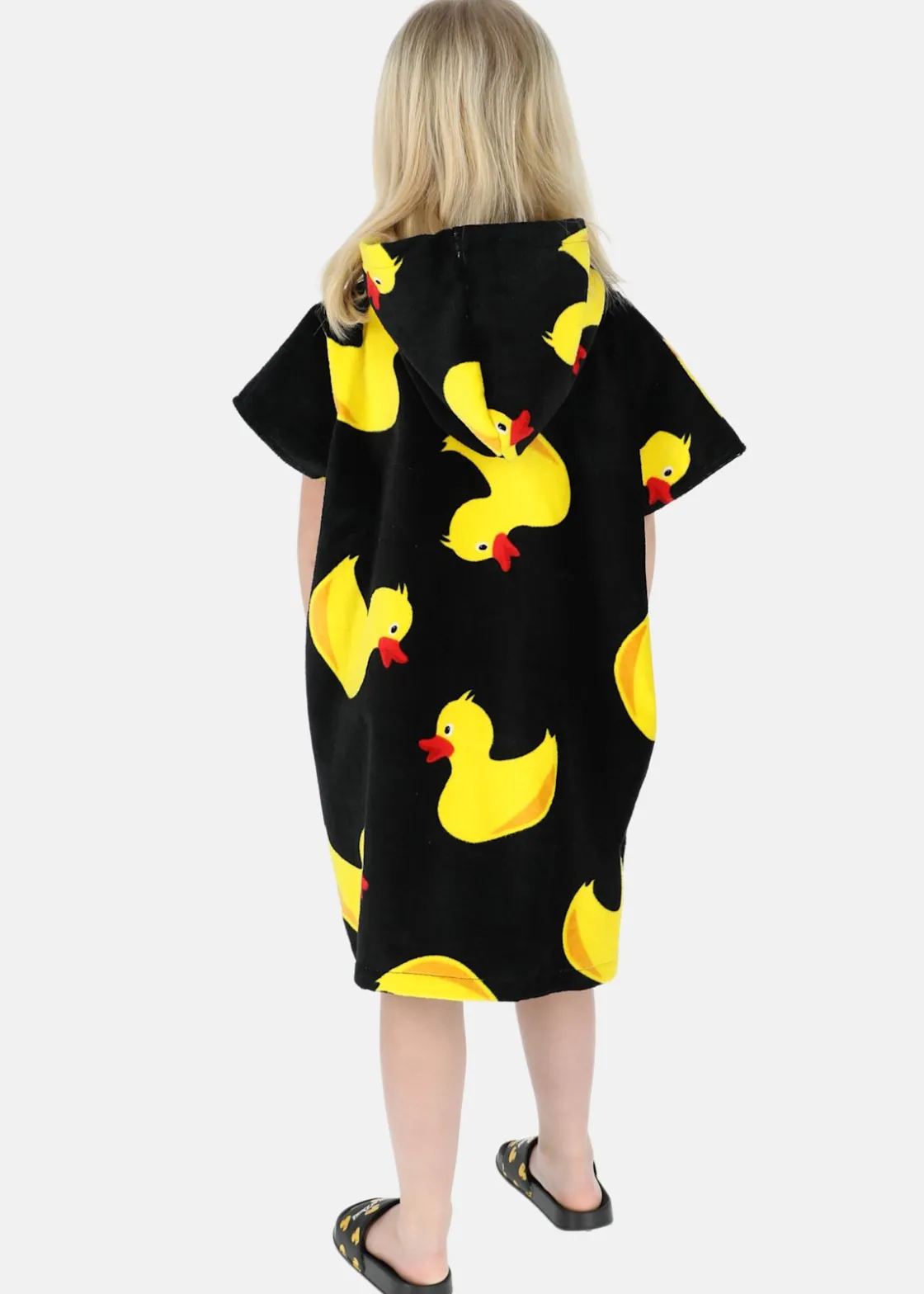 Sale Blount & Pool Tropical Beach Poncho Kids Black Yellow Duck