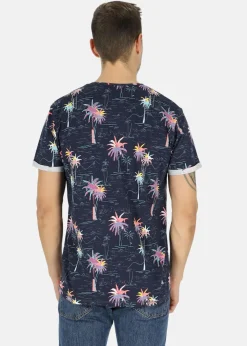 Hot Blount & Pool Tropical Pocket Tee Navy Sea Palm