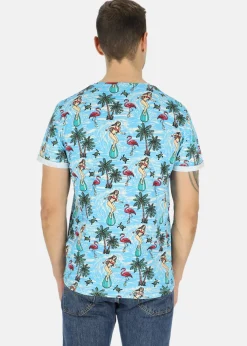Clearance Blount & Pool Tropical Pocket Tee Surfer Blue