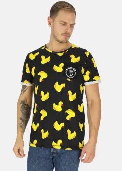 Hot Blount & Pool Tropical Pocket Tee Black Yellow Duck