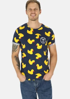 Outlet Blount & Pool Tropical Pocket Tee Navy Yellow Duck