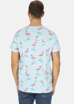 Best Blount & Pool Tropical Pocket Tee Lt. Blue Surfing Flamingo
