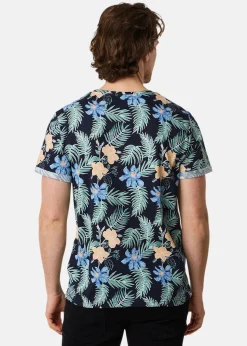 Best Blount & Pool Tropical Pocket Tee Navy Hibiscus AOP