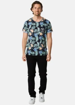 Best Blount & Pool Tropical Pocket Tee Navy Hibiscus AOP