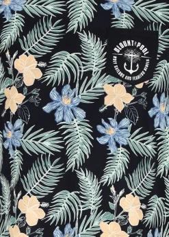 Best Blount & Pool Tropical Pocket Tee Navy Hibiscus AOP
