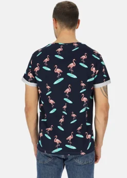 Online Blount & Pool Tropical Pocket Tee Navy Surfing Flamingo