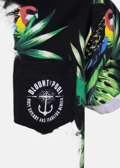 New Blount & Pool Tropical Pocket Tee JR Black Kakadua