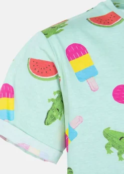 Hot Blount & Pool Tropical Pocket Tee JR Mint Crocodile