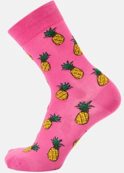 Hot Blount & Pool Tropical Sock Pink Pineapple