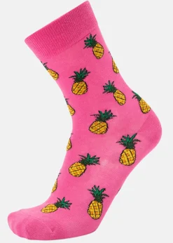 Hot Blount & Pool Tropical Sock Pink Pineapple