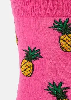 Clearance Blount & Pool Tropical Sock JR Pink Pineapple