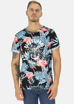 Online Blount & Pool Tropical Tee Black Flamingo Leaf