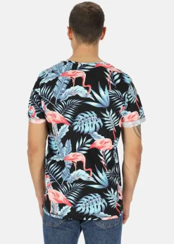 Online Blount & Pool Tropical Tee Black Flamingo Leaf