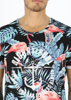 Online Blount & Pool Tropical Tee Black Flamingo Leaf