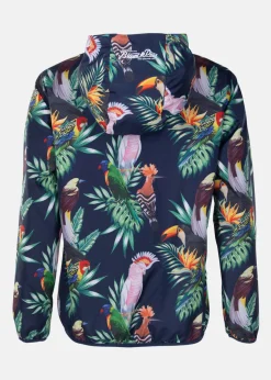 Outlet Blount & Pool Tropical Wind Jacket W Navy Kakadua Flower