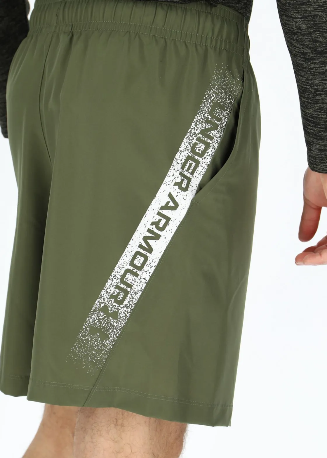 Clearance Under Armour UA Woven Graphic Shorts Marine OD Green
