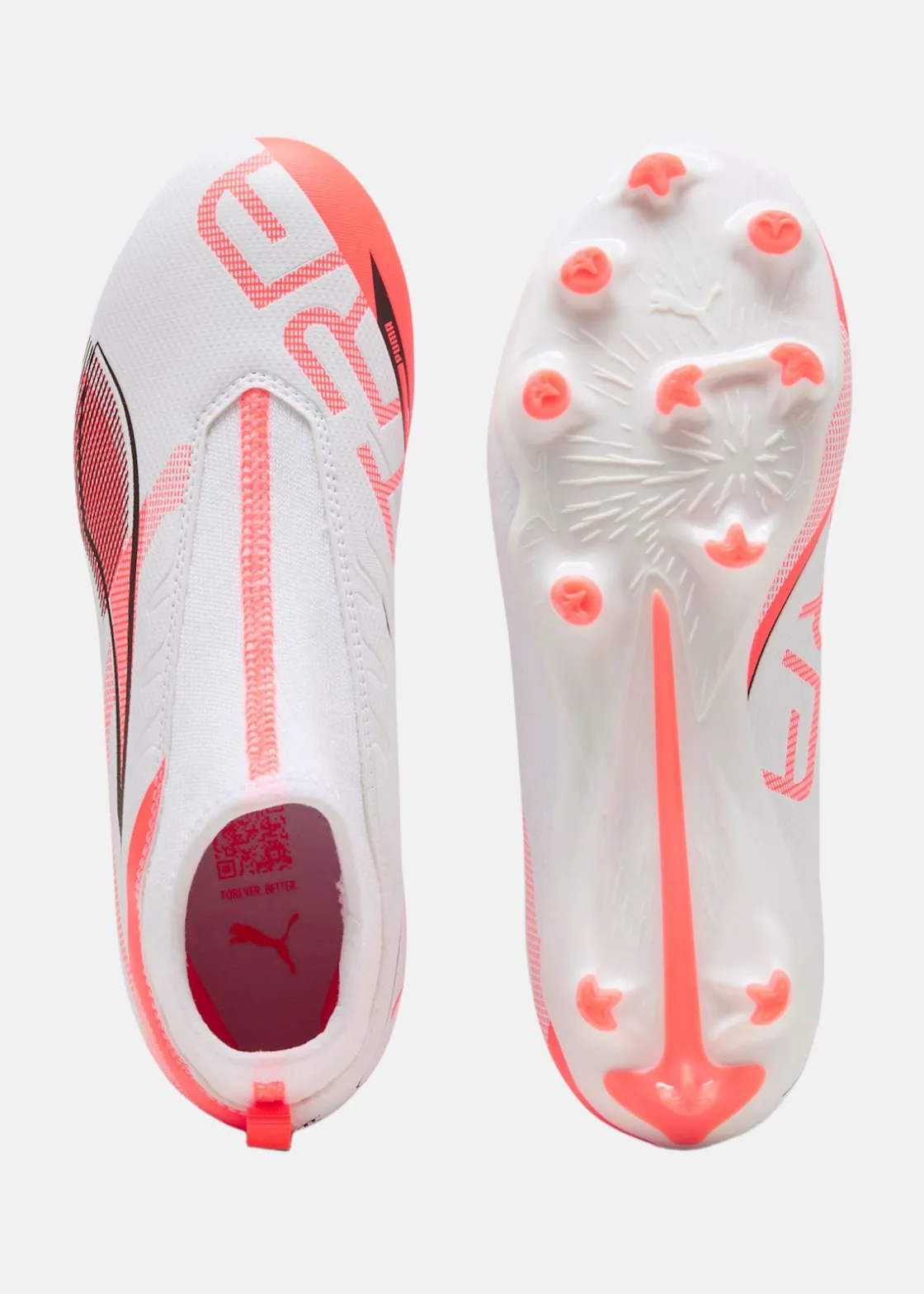 Discount Puma ULTRA 5 MATCH+ LL FG/AG Jr PUMA White-PUMA Black-Glowing Red