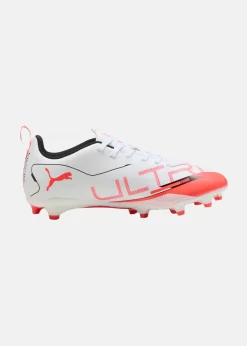 Clearance Puma ULTRA 5 PLAY FG/AG Jr PUMA White-PUMA Black-Glowing Red