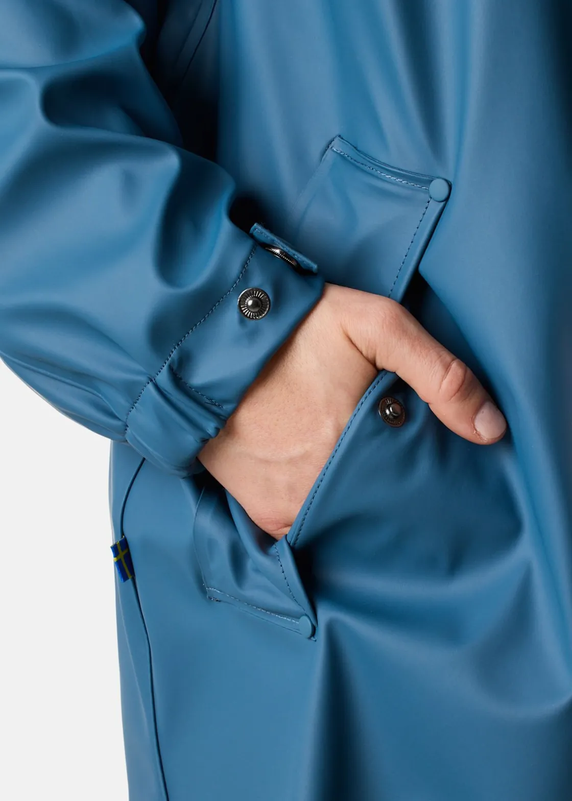 Hot Swedemount Väderöarna Long Coat W Denim Blue