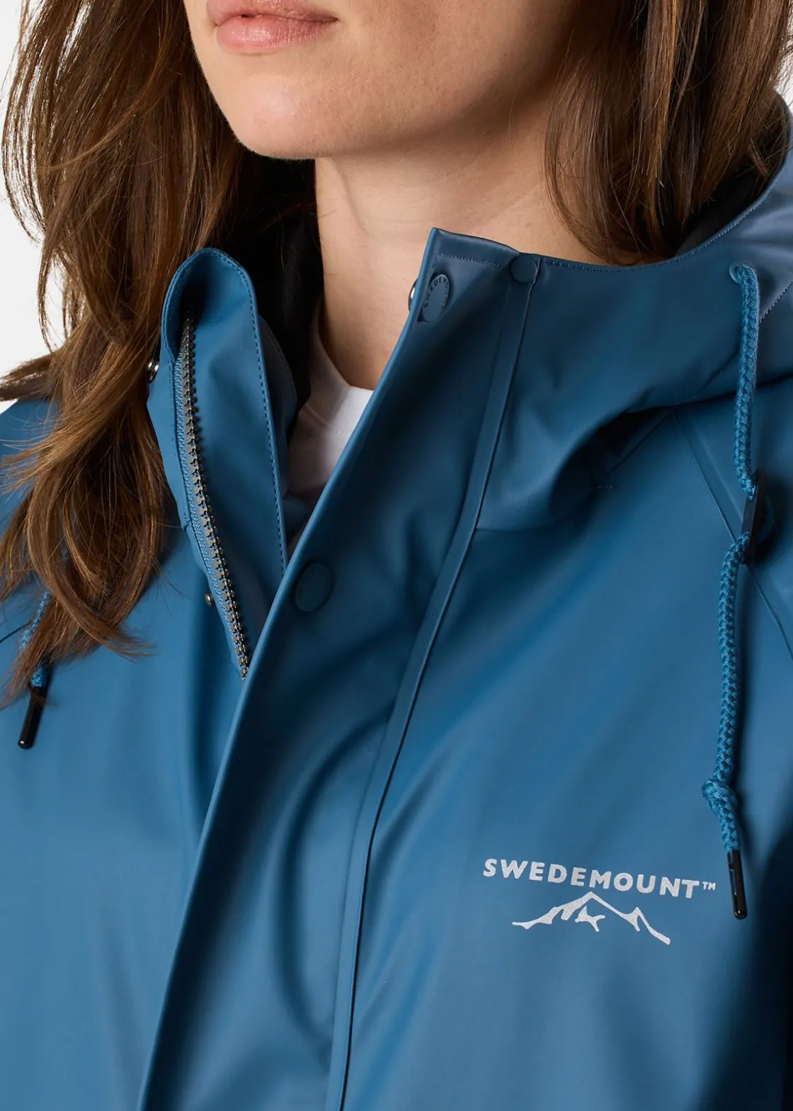 Hot Swedemount Väderöarna Long Coat W Denim Blue