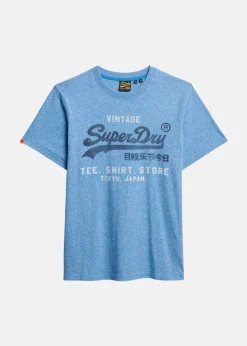 Best Superdry VL CLASSIC RELAXED TEE Fresh Blue Grit