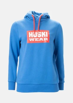 Outlet Huski Wear W Logo Hoody Azure Blue