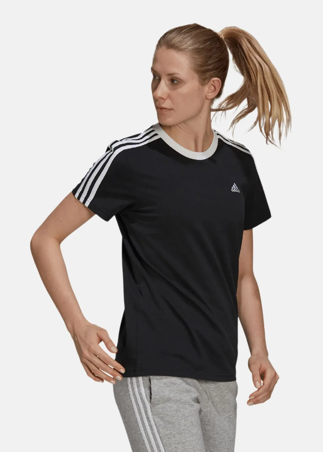 Sale Adidas W 3S BF T BLACK/WHITE