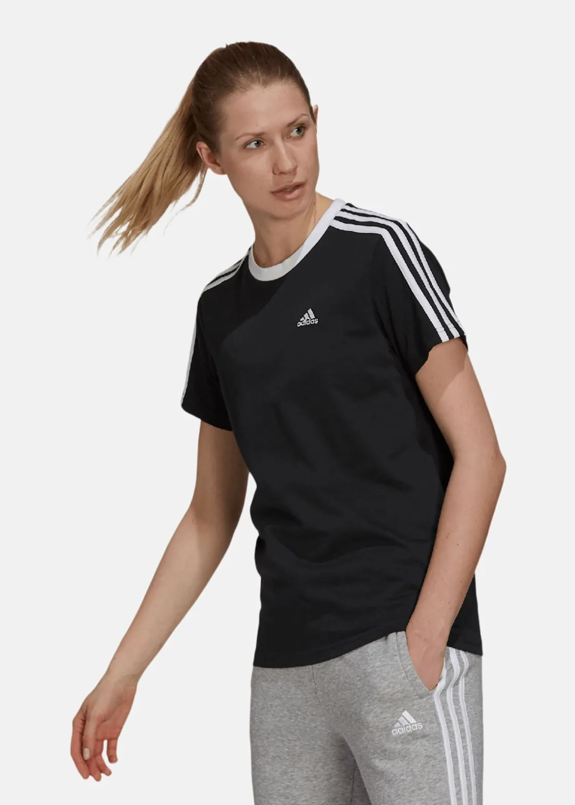 Sale Adidas W 3S BF T BLACK/WHITE