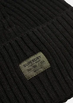 Superdry WORKWEAR KNITTED BEANIE HAT Black