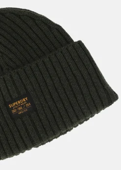 Superdry WORKWEAR KNITTED BEANIE HAT Surplus Goods Olive Green